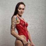 Glamour Portrait Ayeonna Gabrielle in red body suit