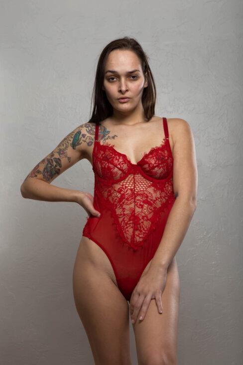 Glamour photo Ayeonna Gabrielle Red Body Suit