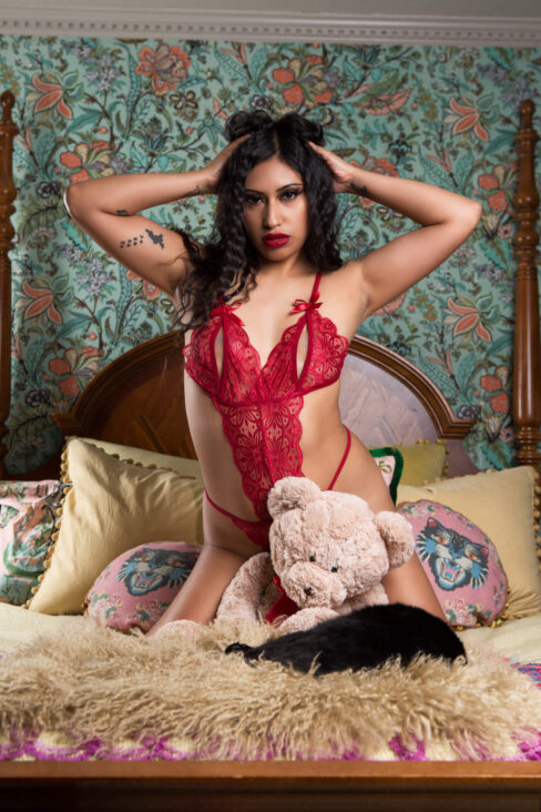 mary-king-red-lingerie-bodysuit-teddy-stuffed-animals-oklahoma-city-ok