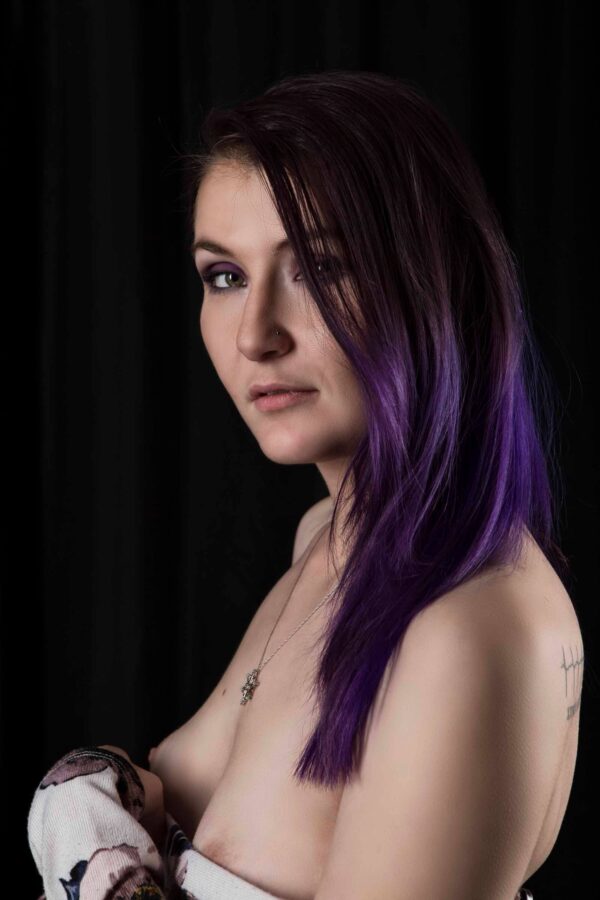 maja-violette-purple-white-top-hair-alt-model-tulsa-ok