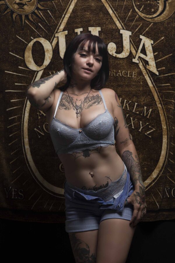 peaches-ouija-brown-blue-jean-shorts-tattoos-oklahoma-city-ok