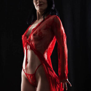 june-cherry-red-lace-robe-flesh-alternative-model-norman-ok