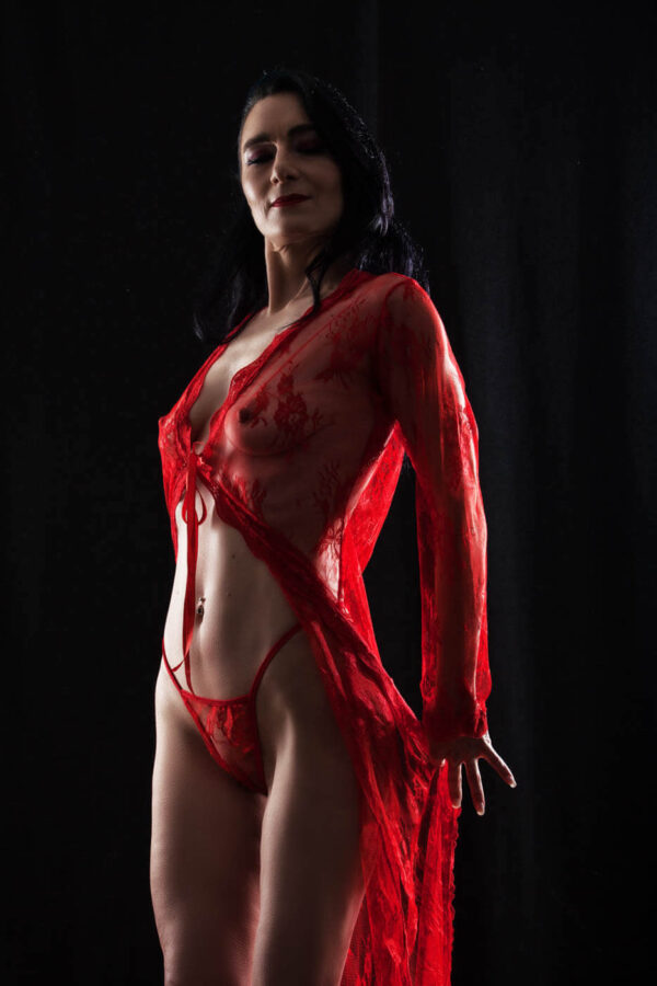 june-cherry-red-lace-robe-flesh-alternative-model-norman-ok