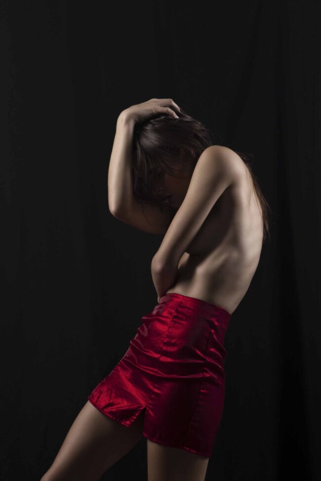 Ayeonna Gabrielle red maroon skirt brunette Dallas TX