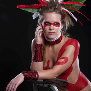 creative-themed-photo-shoot-body-paint-feathers-aztec-shelby-wolf-oklahoma-city-ok