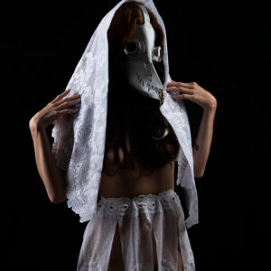 Dahlia plague doctor white themed Edmond, OK photographer