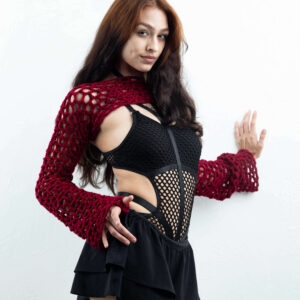 Dahlia Maroon top Black outfit Subtle Shades Photograph