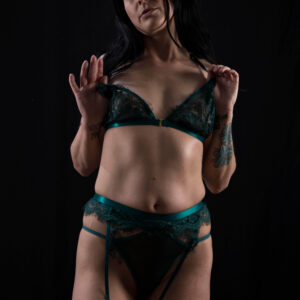 Lucy Greene in Emerald Green photo shoot Subtle Shades Photography