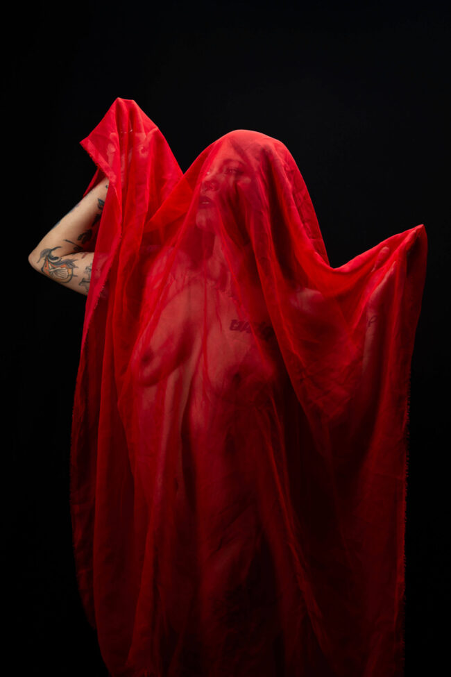 Gema Khaos red clothed themed portrait session Subtle Shades Photography