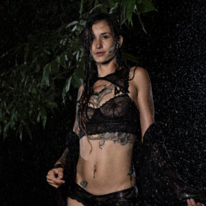 GreasyRose black lingerie themed portrait session Oklahoma City OK