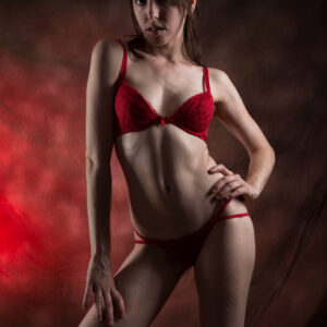 Melancholic red colored themed portrait session Norfolk VA photographer