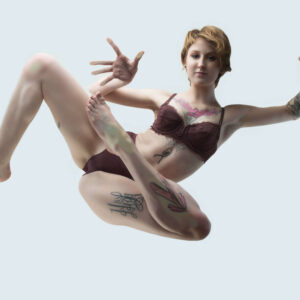 Irina Volkoff purple themed seen from below shoot Charlotte North Carolina