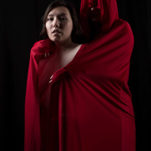 Leeah Michelle and Cat H Marie red dark art themed portrait session Edmond OK photographer