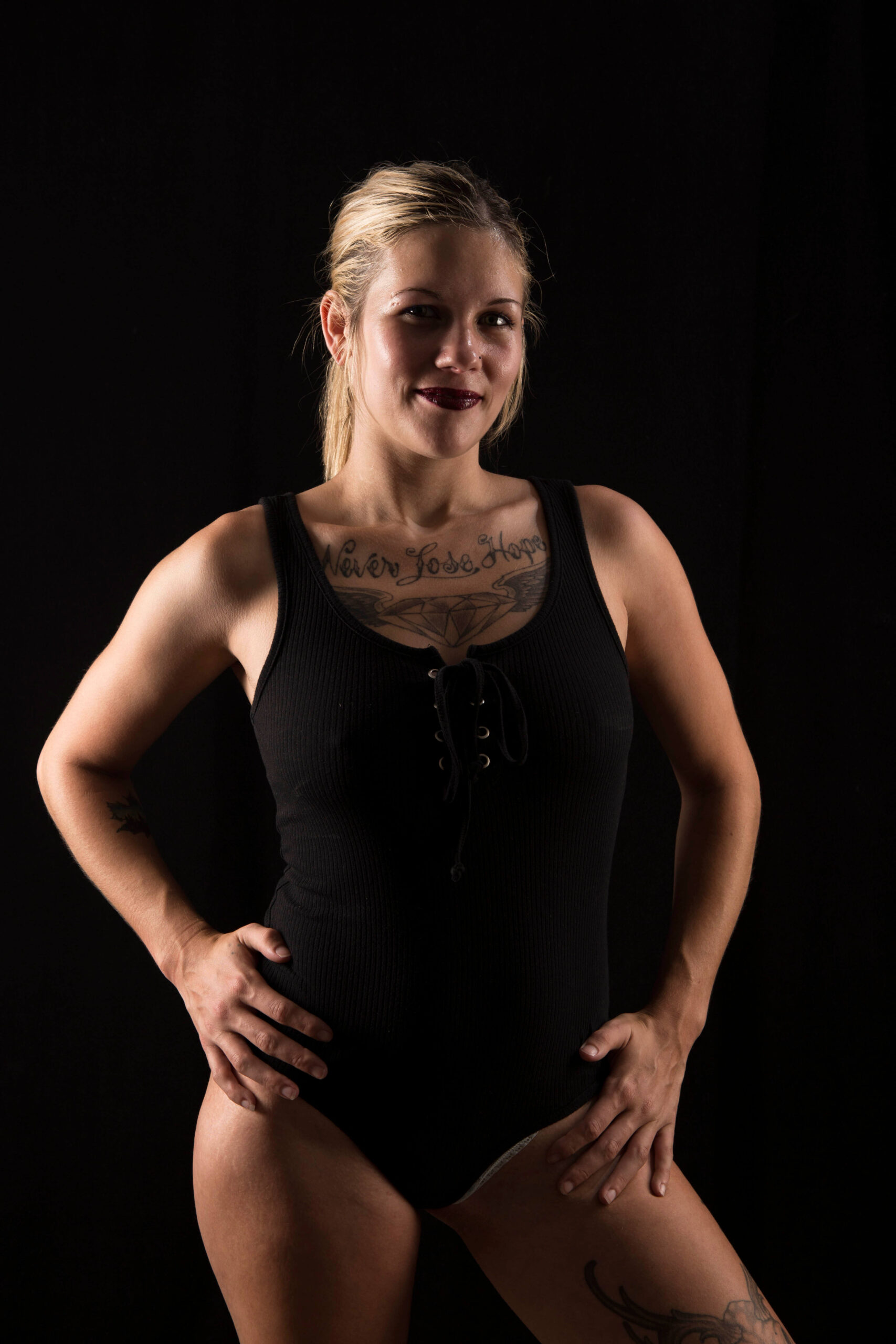 Ashlee Eubank black outfit boudoir themed portrait shoot Shawnee OK