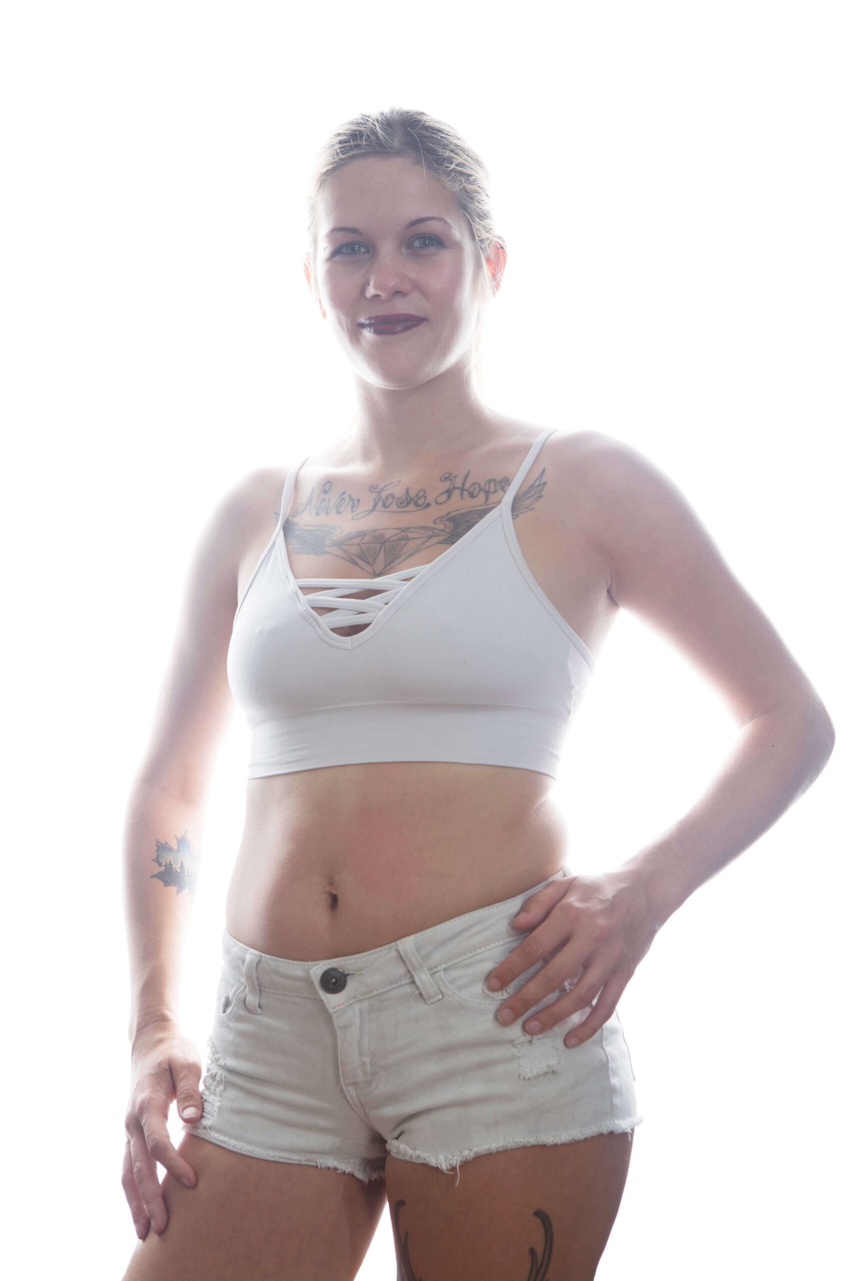 Ashlee Eubank boudoir high key photo shoot white themed Shawnee OK