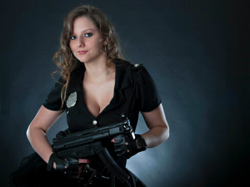 Casey Coufal cosplay themed portrait session police law enforcement