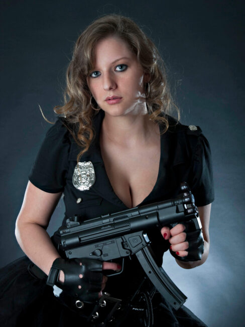 Casey Coufal cosplay themed portrait session police law enforcement