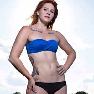Robin Faye blue and black bikini themed portrait session Oklahoma City, OK