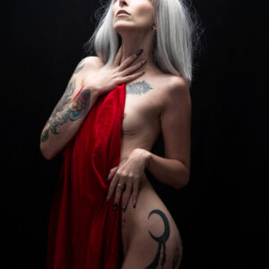 Olyvia Rayne red and flesh themed portrait session silver Tulsa OK