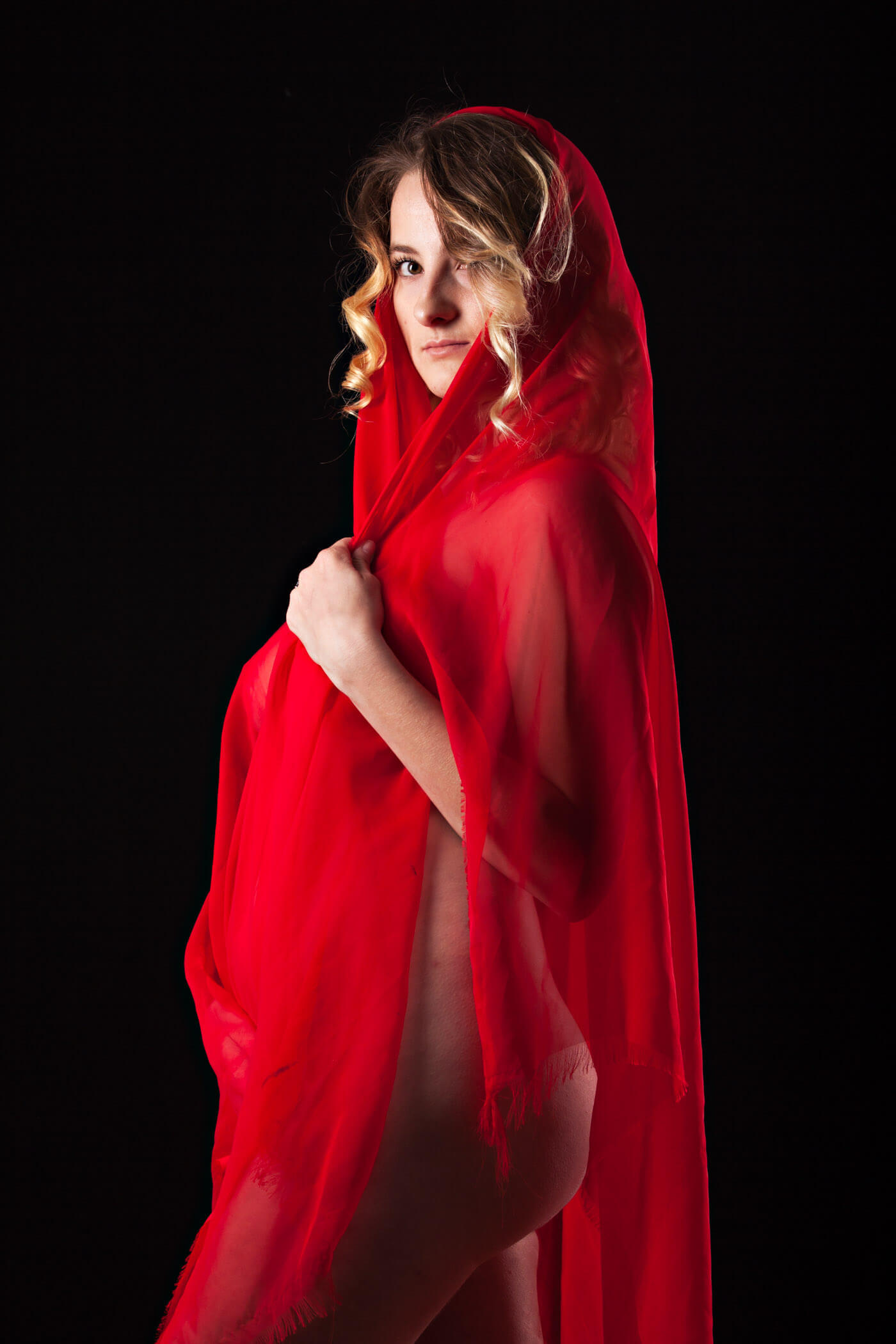 Joey Renee red and flesh themed boudoir photo shoot Oklahoma City OK
