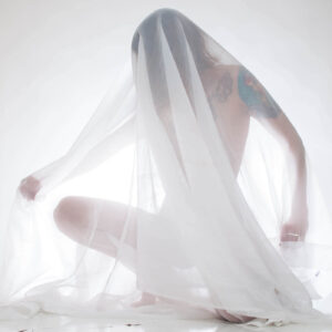 Caitlin Biggs sexy themed portrait session in white cloth Oklahoma City, OK