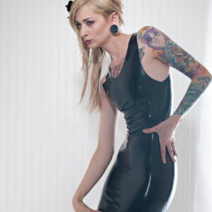 Manchester black latex skirt alternative modeling Charlotte, NC