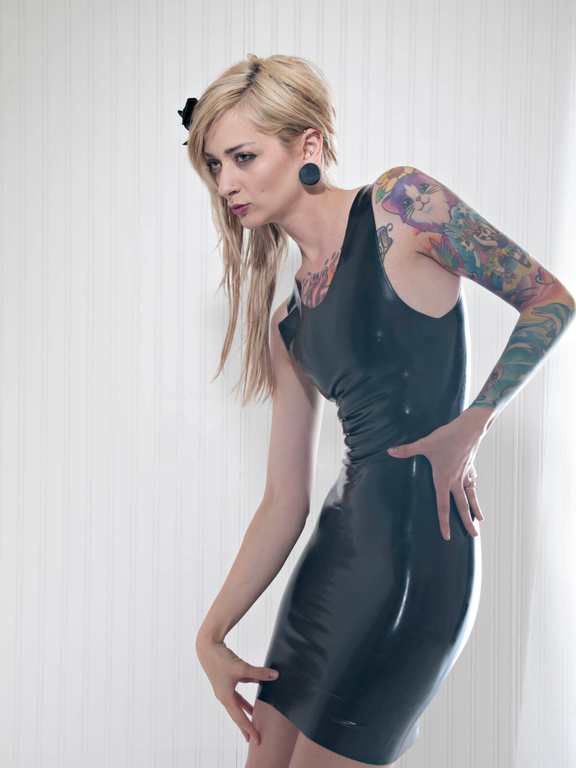 Manchester black latex skirt alternative modeling Charlotte, NC