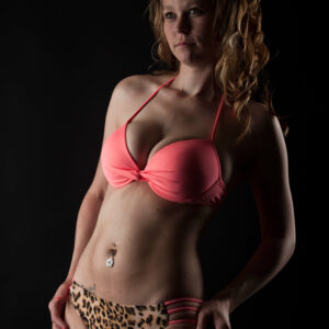 Brittany Inman pink on top leopard bottom boudoir shoot Oklahoma City, OK