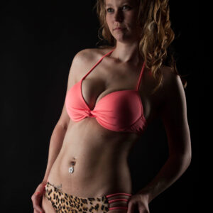 Brittany Inman pink on top leopard bottom boudoir shoot Oklahoma City, OK