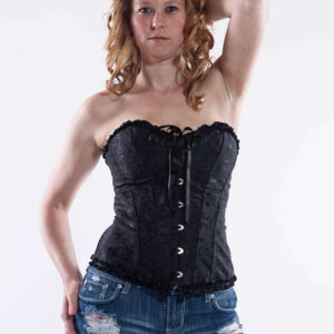 Brittany Inman jean shorts corset portrait session Oklahoma City, OK