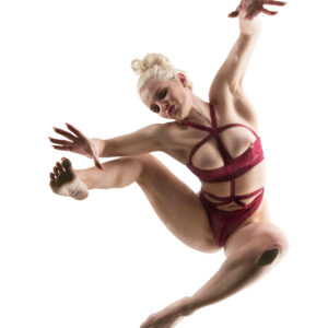 Liz Ashley maroon colored lingerie seen from below blonde Houston, TX