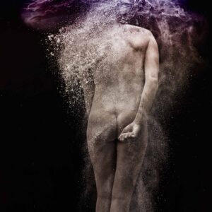 Montana H. experimenting with flour themed creative shoot