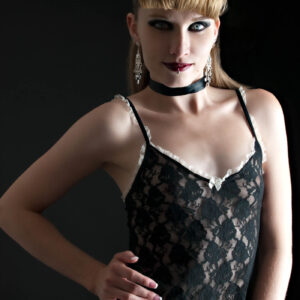 Rose Gothique black lingerie themed portrait boudoir shoot