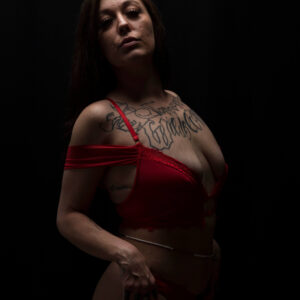 Nikki Haze red and flesh themed portrait session Oklahoma City, OK