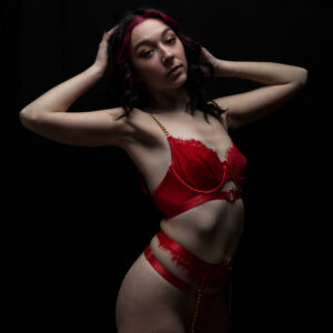 Cass red and flesh themed boudoir shoot Oklahoma City, OK