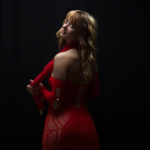Libby red and flesh themed portrait session lace Oklahoma City, OK