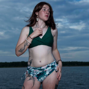 Glamourgarage emerald green flower bikini Stanley Draper Lake Oklahoma